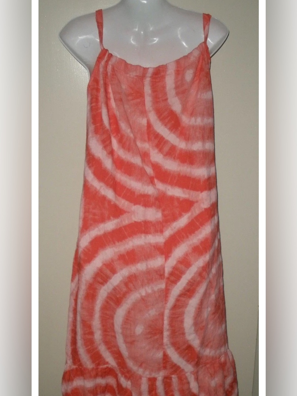 Bellambra Italian Linen Sundress with Shoulder Ties Pink Peach Sz L New - Picture 3 of 7